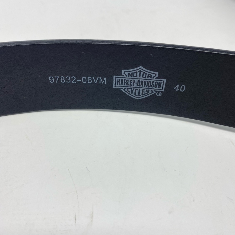 Harley Davidson Black Leather Belt Men’s Size 40 - Picture 7 of 8